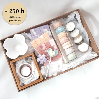 Coffret de cire parfumée et brûleur avec FONDANTS MACARONS