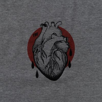 Bleedin' heart logo tee - Grey Marl