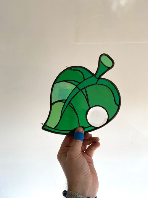 AC leaf inspired stained glass piece