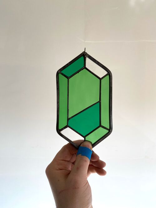 Rupee inspired stained glass piece