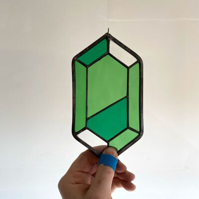Rupee inspired stained glass piece