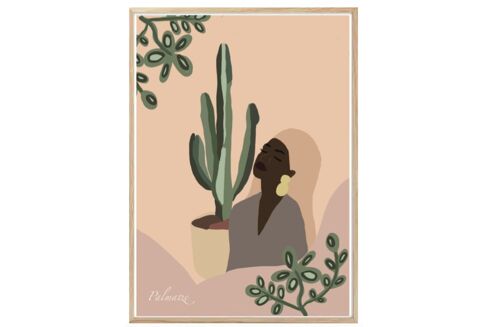 Affiche A4 Illustration Le Cactus
