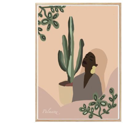 Affiche A4 Illustration Le Cactus