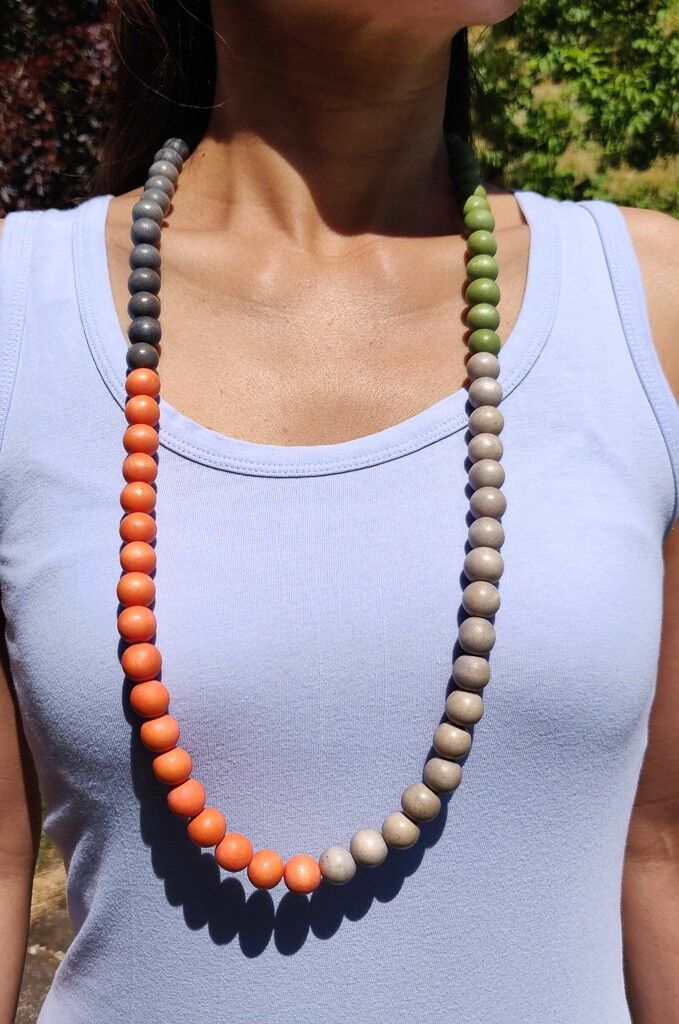 Collana in legno 51- Combinazione arancione