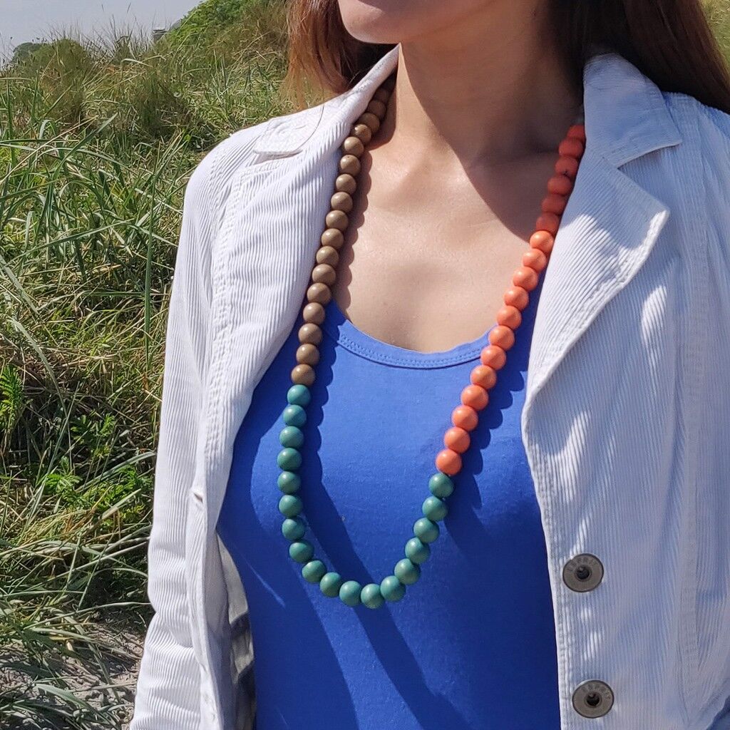 Collana in legno 51- Combinazione verde