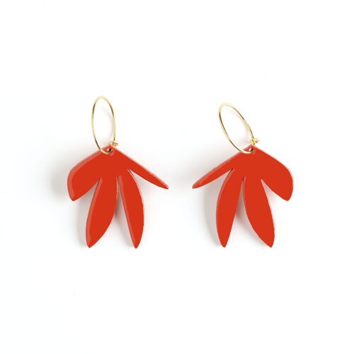 Boucles d'oreilles FRANCE rouge vermillon