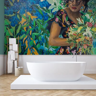 Textile wallpaper for wet rooms: Sauvage Exotique