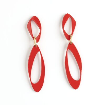 Boucles d'oreilles SIMONA rouge vermillon