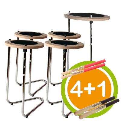 bOdrum Kids Set 4+1 for 4 children and one adult including tripod and sticks (green)
