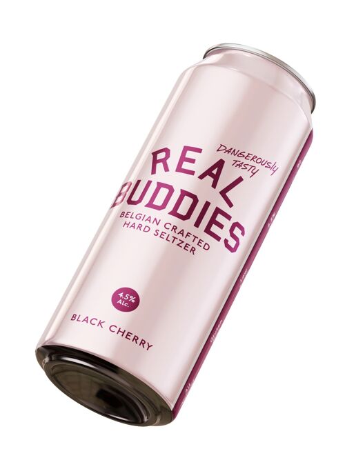 Real Buddies Black Cherry hard seltzer