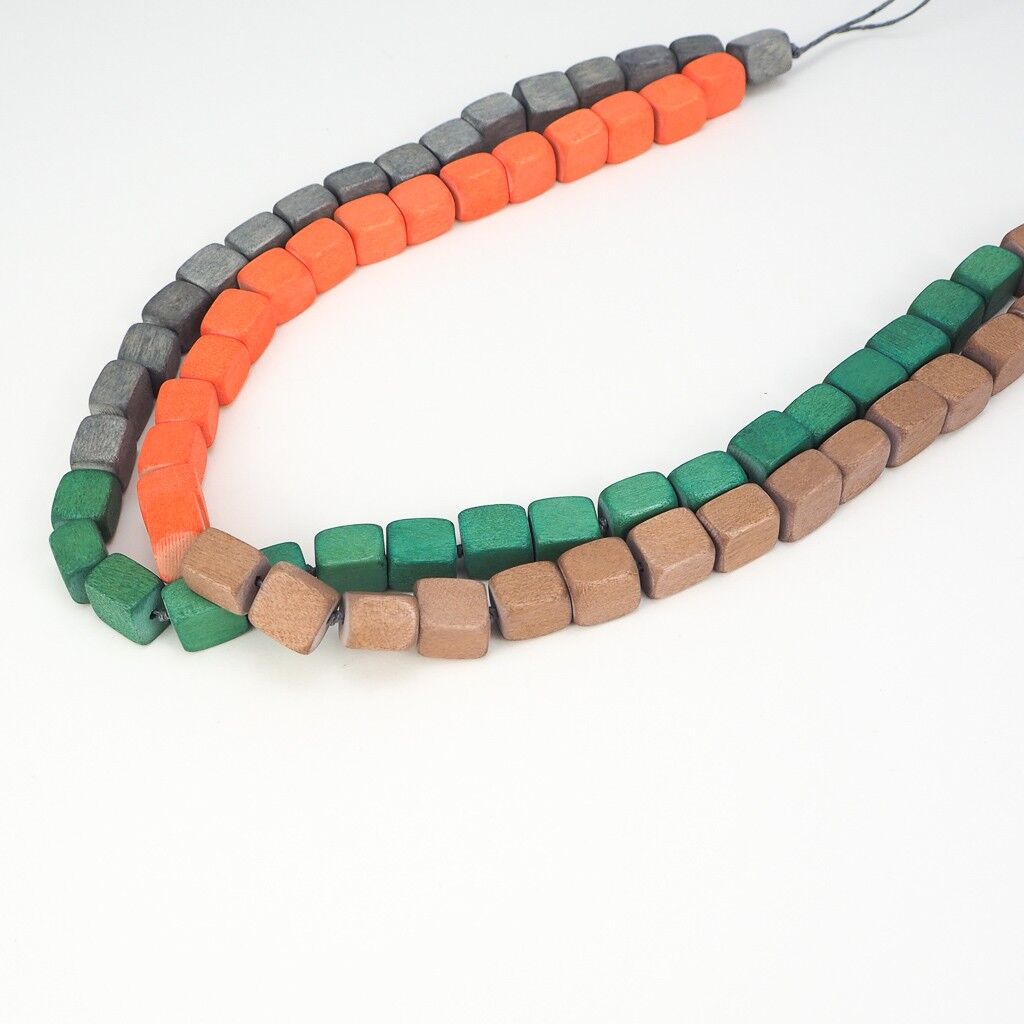 Collana in legno 53- Combinazione arancione