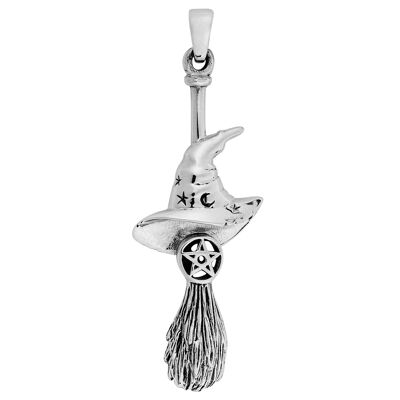 Pendentif Chapeau Balai Balai de Sorcière