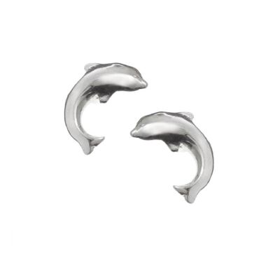 Delicati borchie a forma di delfino d'argento