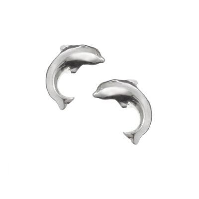 Dainty Silver Dolphin Studs