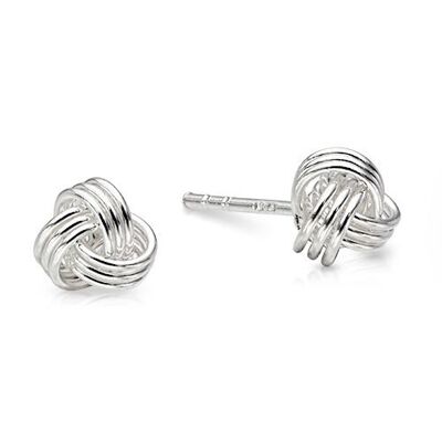 Hermosos y delicados aretes de plata con nudo