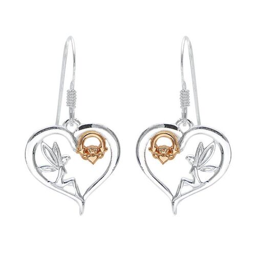 Fairy Claddagh Heart Earrings