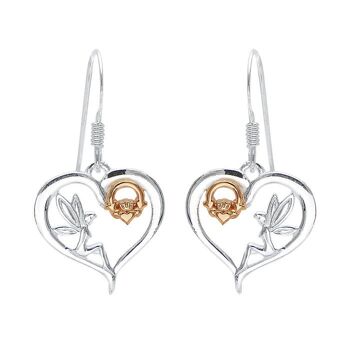 Boucles d'oreilles coeur de fée Claddagh