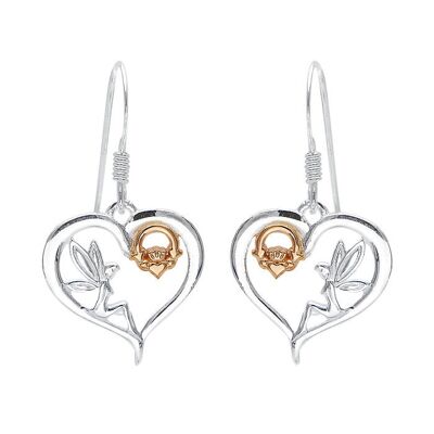 Fairy Claddagh Heart Earrings