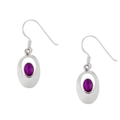 Beautiful Purple Oval Earrings