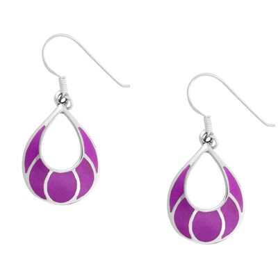 Belles boucles d'oreilles coquillage violet