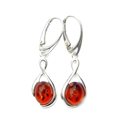 Large Amber Dangling Earrings