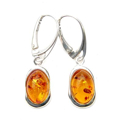 Large Oval Amber Earrings