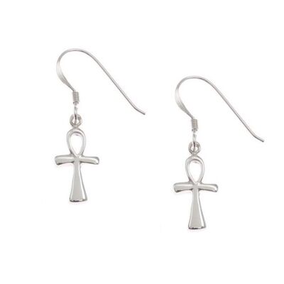 Ankh Silver Earrings