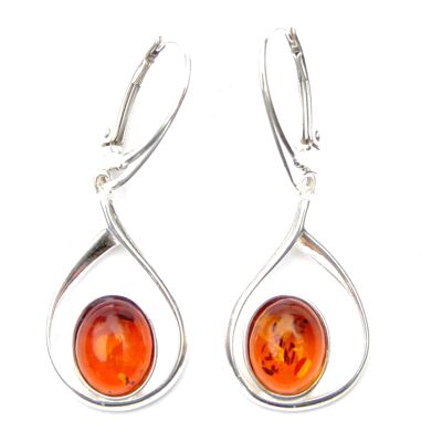 Grandes Boucles d'Oreilles Ovales en Ambre