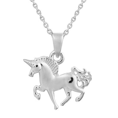 Hermoso colgante de unicornio de plata