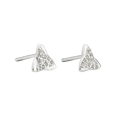 Pretty Triquetra Crystal Studs