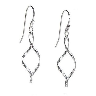 Belles boucles d'oreilles en spirale en argent