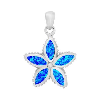 Pendentif étoile de mer en opale bleue