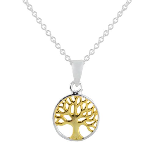 Two Tone Tree of Life Necklace