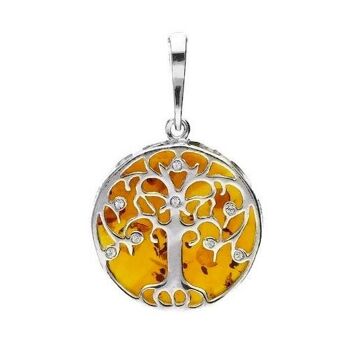 Pendentif Arbre de Vie Cristal Ambre