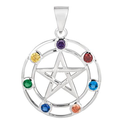 Chakra-Pentagramm-Kristallanhänger