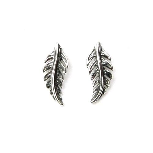 Beautiful Silver Feather Studs