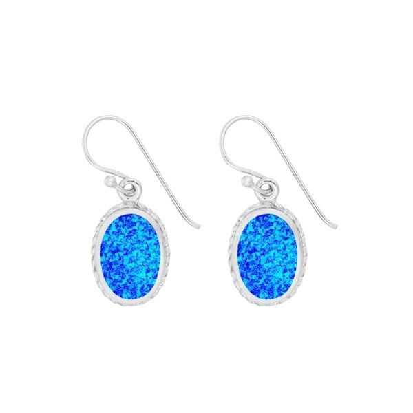 Decorative Blue Opal Earrings