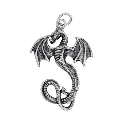 Large Silver Dragon Pendant