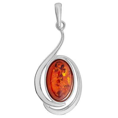 Large Amber Oval Pendant