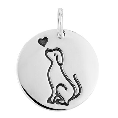 Ravissant pendentif chien en argent