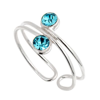 Anneau d'orteil double Aqua