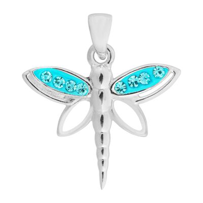 Magnifique pendentif libellule Aqua