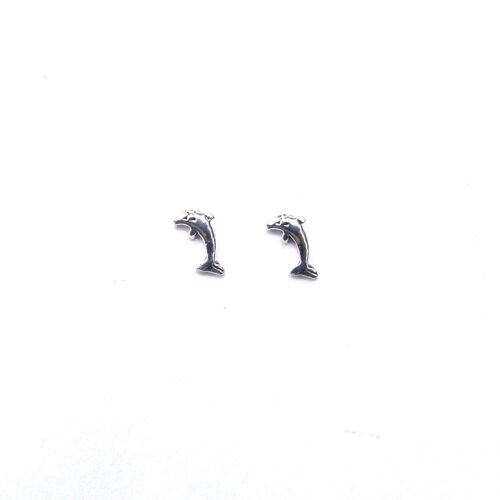 Cute Silver Dolphin Studs