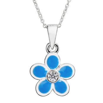 Pendentif Fleur Turquoise Délicat