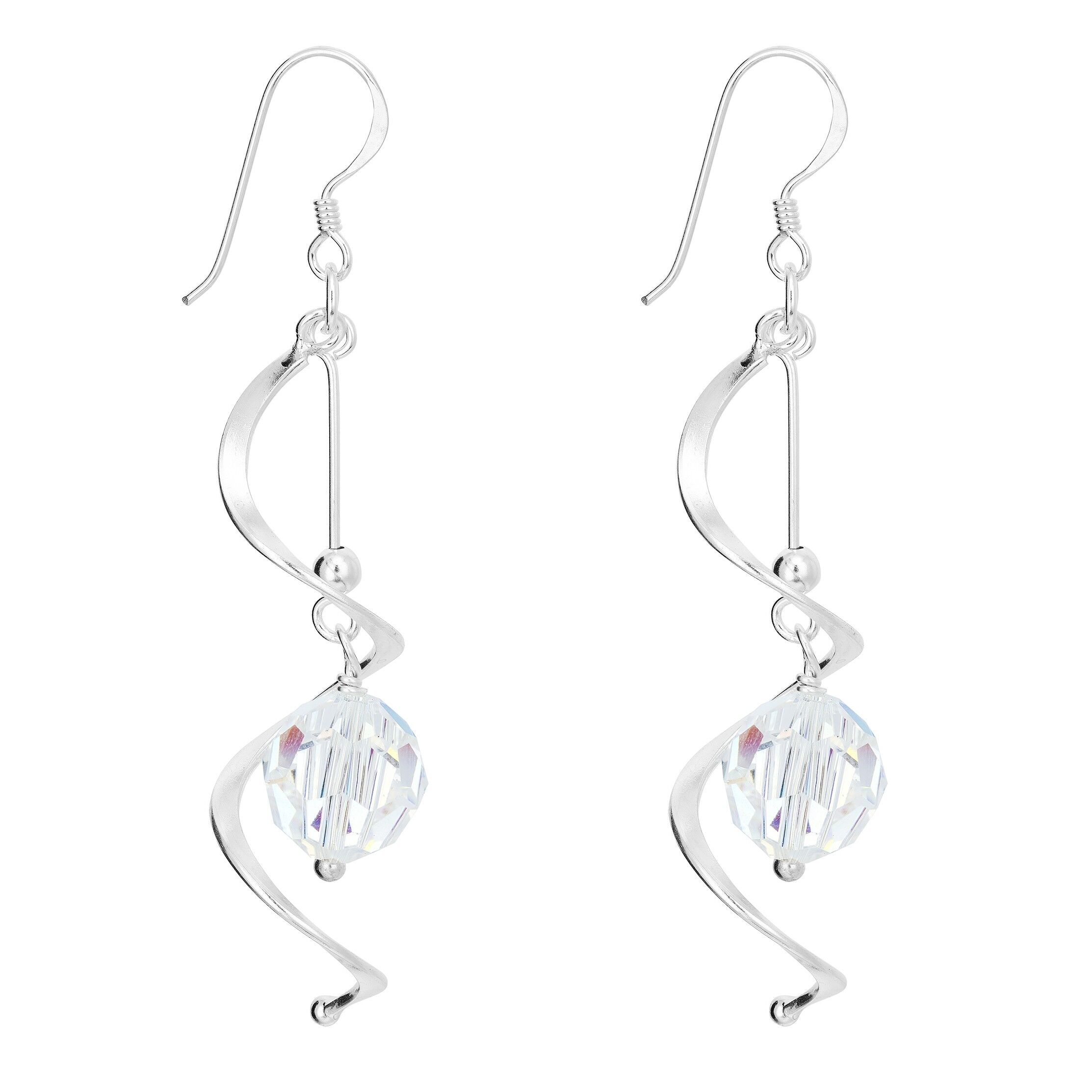 Superbes boucles d'oreilles tourbillon de cristal