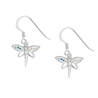 Belles boucles d'oreilles libellule AB