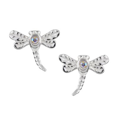 Boucles d'oreilles libellule en cristal AB