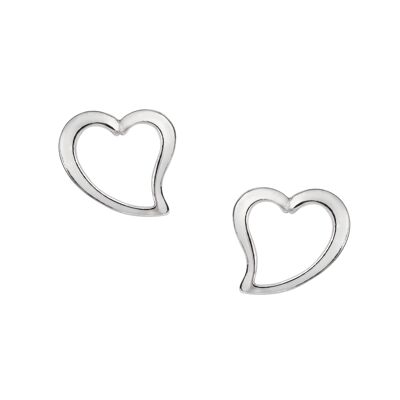 Large Offset Heart Studs