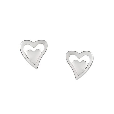 Beautiful Double Heart Studs