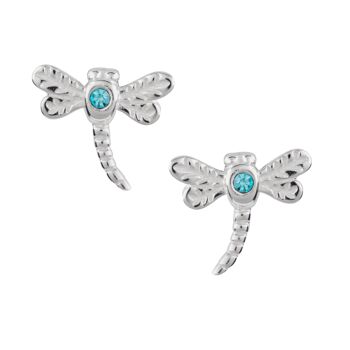 Boucles d'oreilles libellule en cristal d'eau